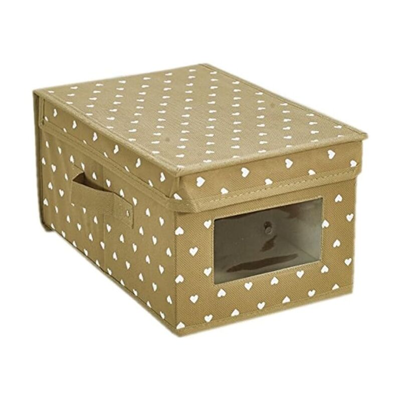 foto del prodotto king home scatola king box in tnt beige 24x36x19h cm con maniglie laterali e finestrella trasparente
