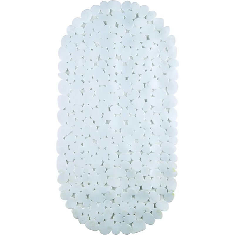 foto del prodotto king home tappeto interno vasca stone bianco ovale in pvc 67x34 cm