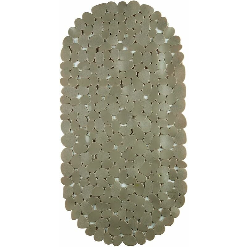 foto del prodotto king home tappeto interno vasca stone grigio ovale in pvc 67x34 cm