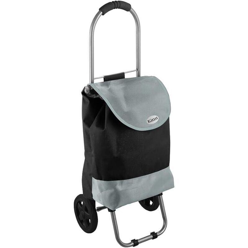 foto del prodotto king home trolley spesa nero bicolor impermeabile 32x25x88h cm beige/nero