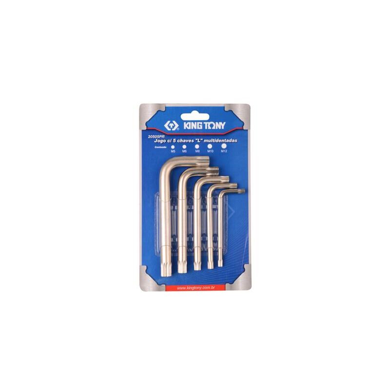 foto del prodotto king tony 20505pr01 spline l set de chiavi, tipo braccio standard, misura m5 m12, 5 pezzi, confezione de 6