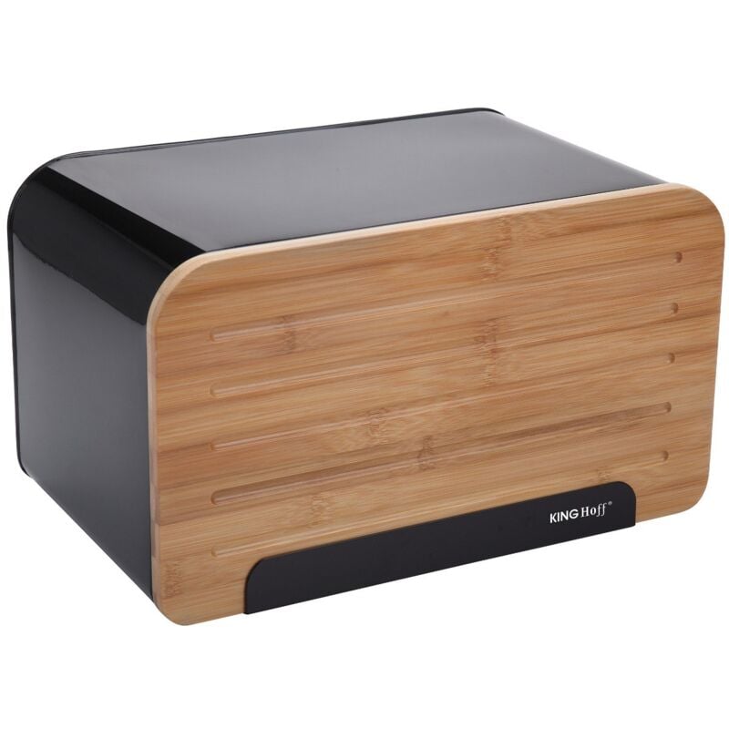 foto del prodotto kinghoff kh 1071 porta pane in acciaio con tagliere