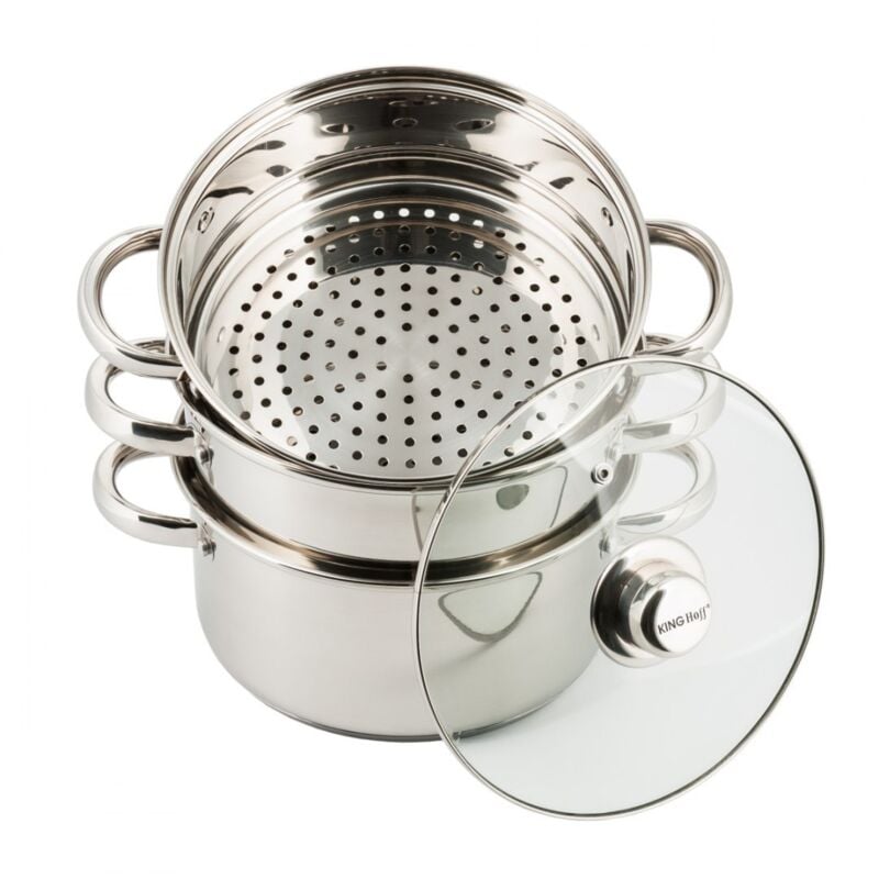 foto del prodotto kinghoff pentola a vapore 4 pezzi 22cm kh 3328