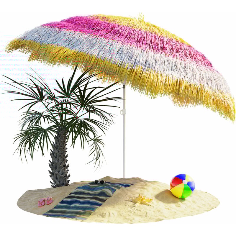 foto del prodotto kingsleeve ombrellone hawaii 160 cm inclinabile regolabile da spiaggia ombrello giardino parasole uv30 colorato