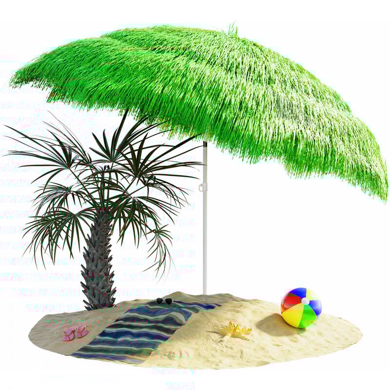 foto del prodotto kingsleeve ombrellone hawaii 160 cm inclinabile regolabile da spiaggia ombrello giardino parasole uv30 verde