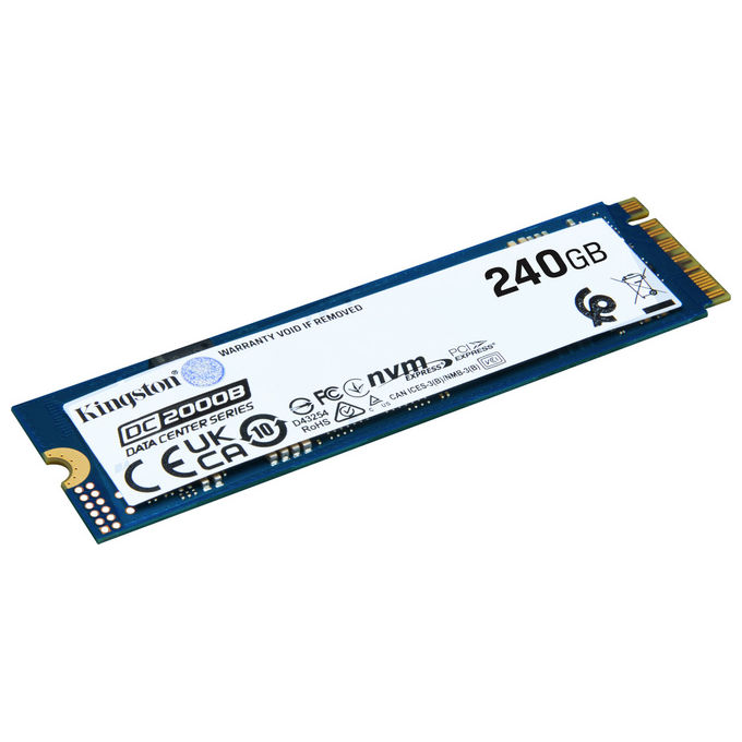 foto del prodotto kingston dc2000b ssd m.2 2280 pcie 4.0 nvme 240gb per server enterprise 4500 mb-s