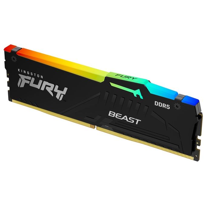 foto del prodotto kingston fury beast ddr5 rgb 32gb 5600mt-s ddr5 cl40 dimm memoria gaming per computer fissi modulo singolo