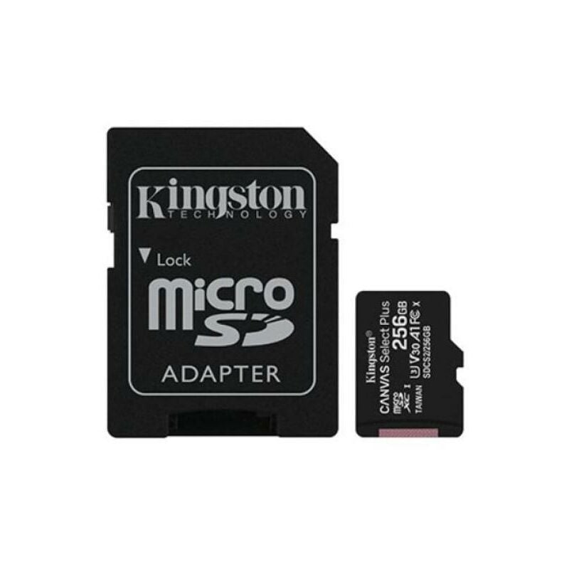 foto del prodotto kingston scheda micro sd canvas select plus 256gb con adattatore sd sdcs2256gb