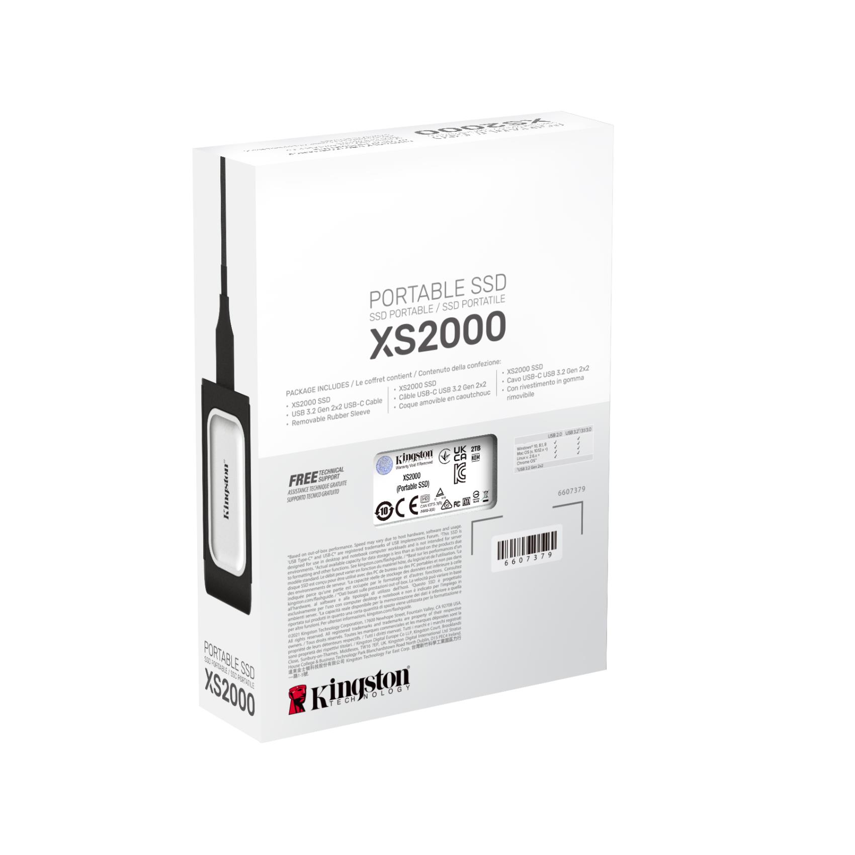 foto del prodotto kingston technology 2000g ssd portatile xs2000