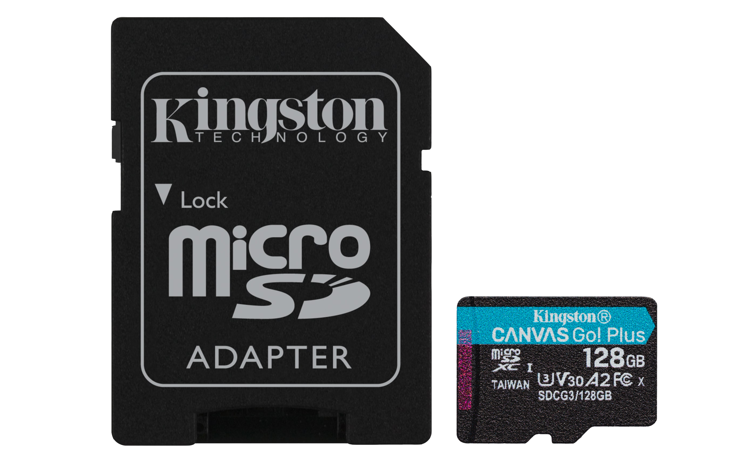 foto del prodotto kingston technology canvas go plus scheda microsdxc canvas go plus 170r a2 u3 v30 da 128gb adattatore