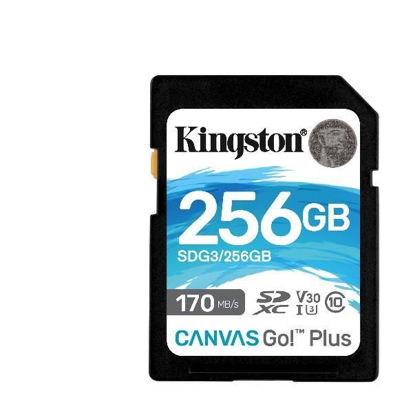 foto del prodotto kingston technology canvas go plus scheda sdxc canvas go plus 170r c10 uhs i u3 v30 da 256gb