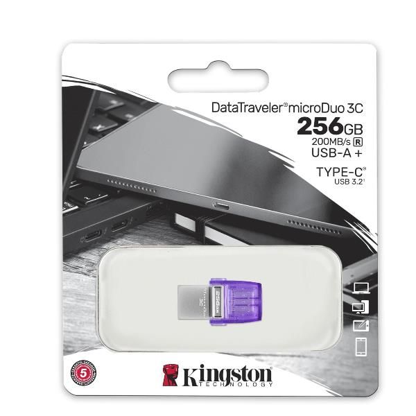 foto del prodotto kingston technology datatraveler 256gb microduo 3c 200mb s dual usb a usb c