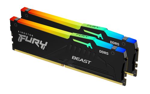 foto del prodotto kingston technology fury beast 32gb 6800mt s ddr5 cl34 dimm kit da 2 moduli rgb xmp