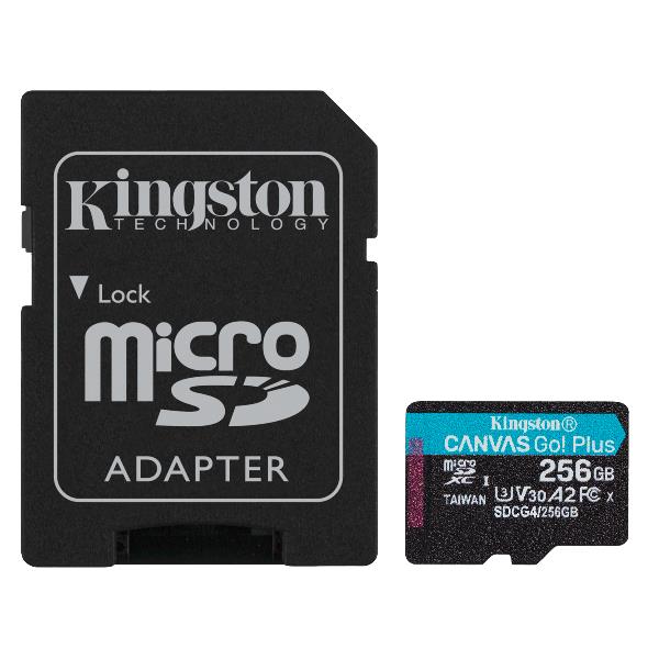 foto del prodotto kingston technology scheda microsdxc canvas go plus gen4 200mb s a2 u3 v30 da 256 gb adattatore