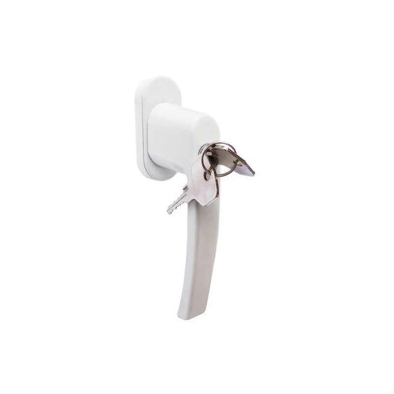foto del prodotto kintech maniglia per finestra acbat keys, alluminio bianco opaco