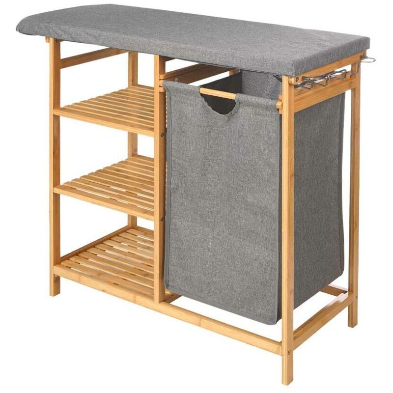 foto del prodotto kipit asse da stiro 1443fl bamboo.2 grigio stoffa bamb 