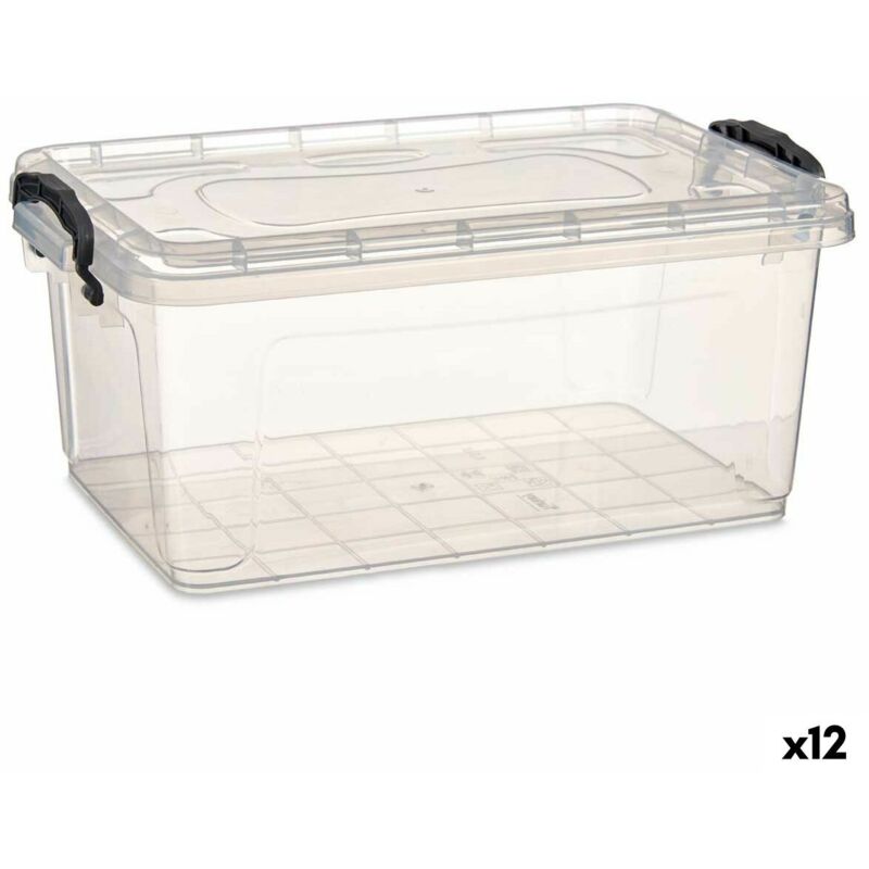 foto del prodotto kipit scatola portaoggetti con coperchio tp545 1 trasparente plastica 12 unit 