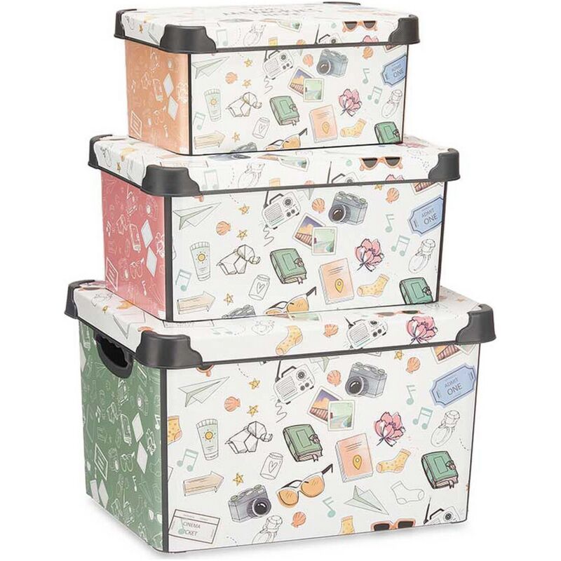 foto del prodotto kipit set di scatole per sistemare impilabili memories plastica 29 x 23,5 x 39 cm
