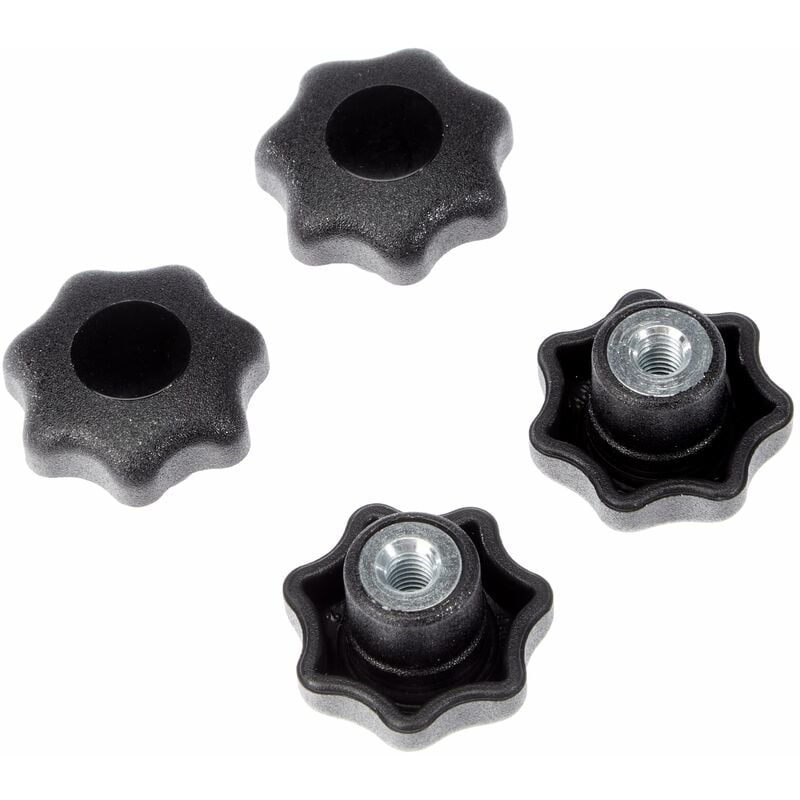 foto del prodotto kipp bedienteile normelemente k0155.205 maniglia a stella kipp termoplastica, filettatura interna m5, d1 25 mm nero comp. acciaio