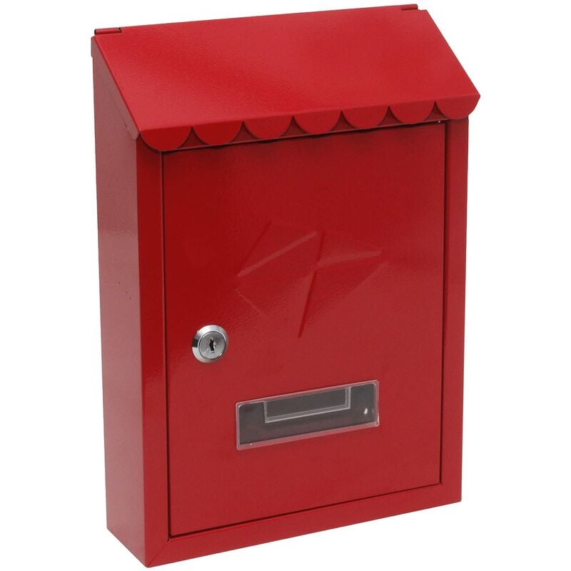 foto del prodotto kippen 10005br cassetta postale modello iron di colore rosso. dimensioni 300x210x70mm.