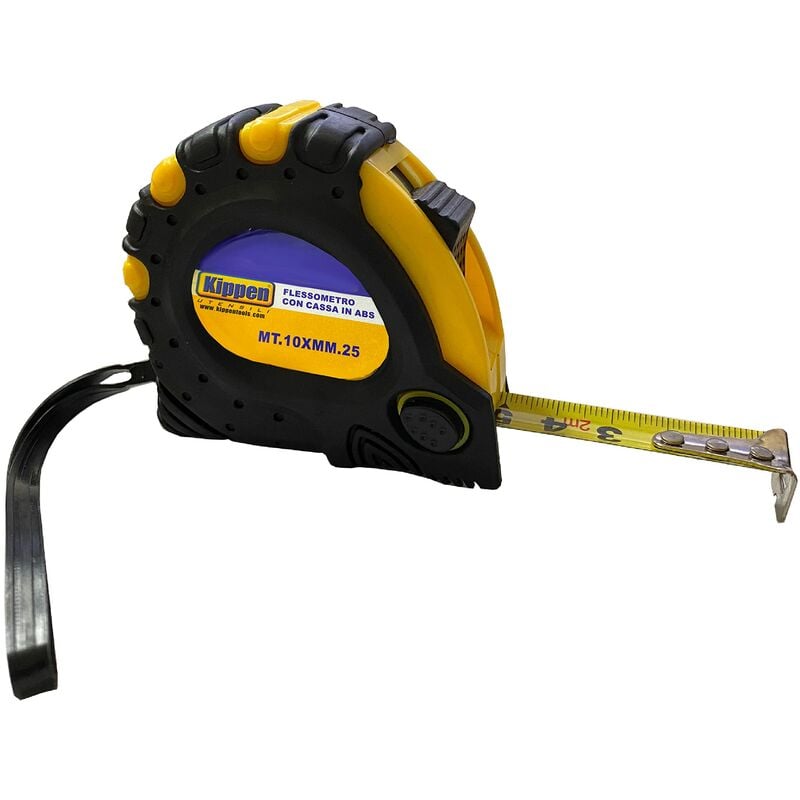 foto del prodotto kippen 1160h1 flessometro con cassa in abs e nastro in acciaio lunghezza 10 mt.