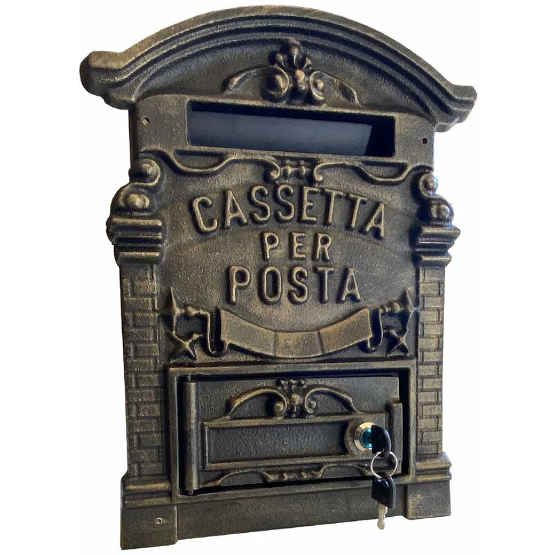 foto del prodotto kippen 1183x cassetta porta lettere in ghisa modello old , color bronzo