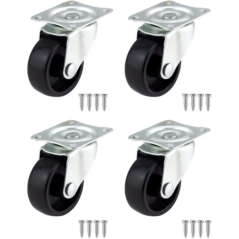 foto del prodotto kippen - 1610k2 - set di 4 ruote in plastica da mm.50 con piastra girevole