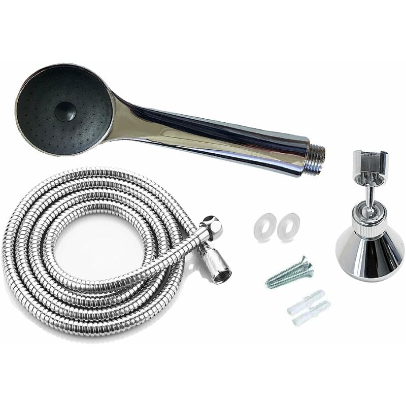 foto del prodotto kippen 5209 kit amalfi composto da soffione in abs, flessibile doccia e supporto in plastica per attacco a parete