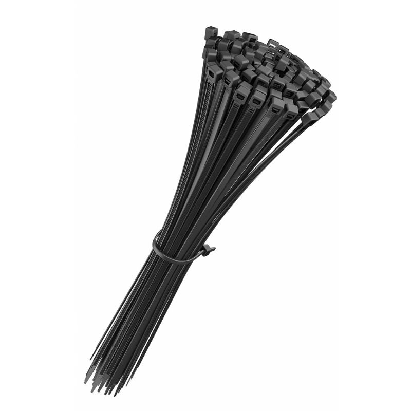 foto del prodotto kippen 9015ck confezione da 100 pezzi di fascette nere per cablaggio 200x3,6 mm.