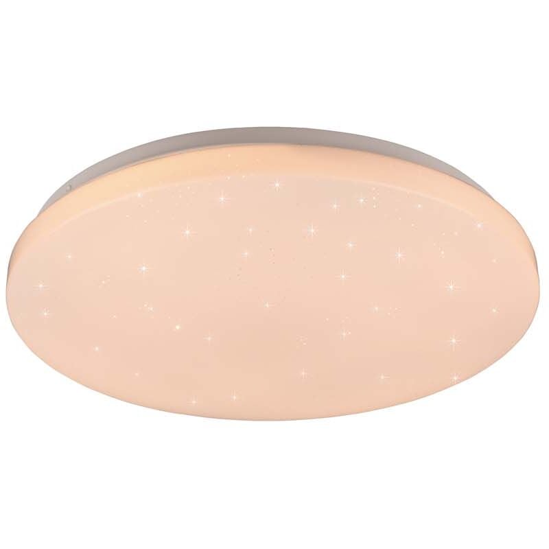 foto del prodotto kira plafoniera led diffusore bianco effetto stelle rgb e telecomando multifunzione d.40cm
