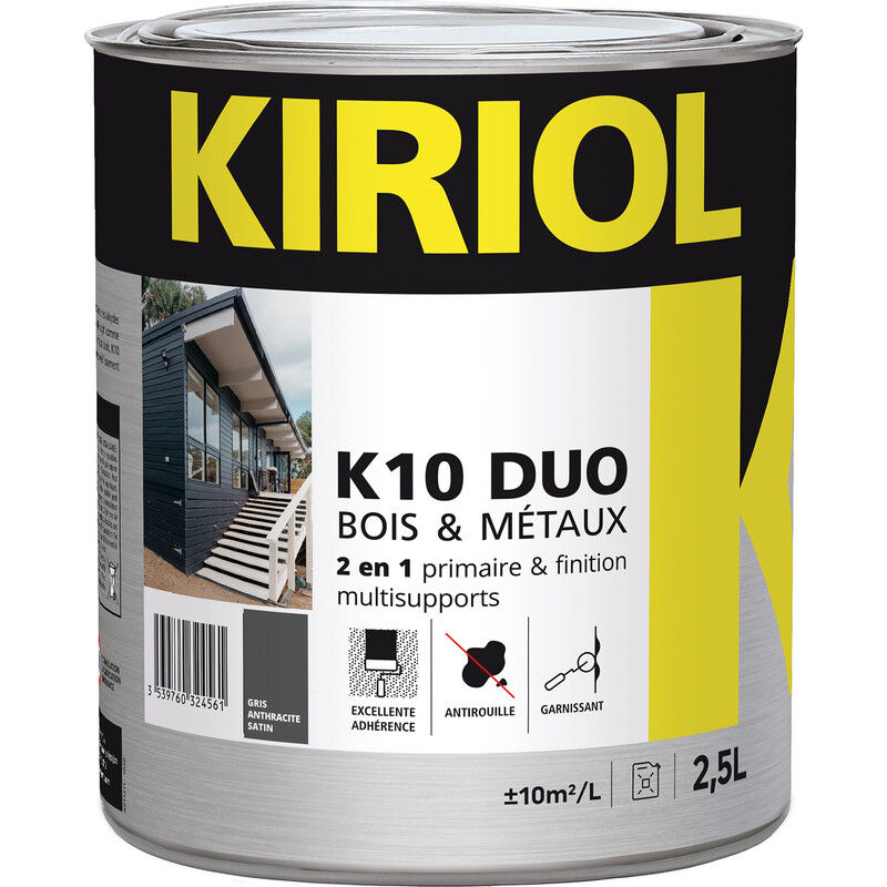 foto del prodotto kiriol vernice antiruggine k10 duo comus grigio carbone satinato 2,5l a013216