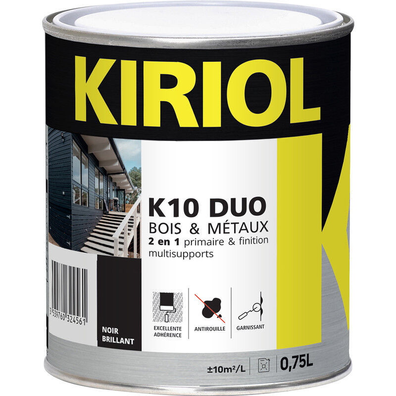 foto del prodotto kiriol vernice antiruggine k10 duo comus nero lucido 2,5l a005357