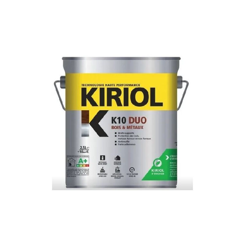 foto del prodotto kiriol vernice antiruggine k10 duo comus nero opaco 0,75l a005358