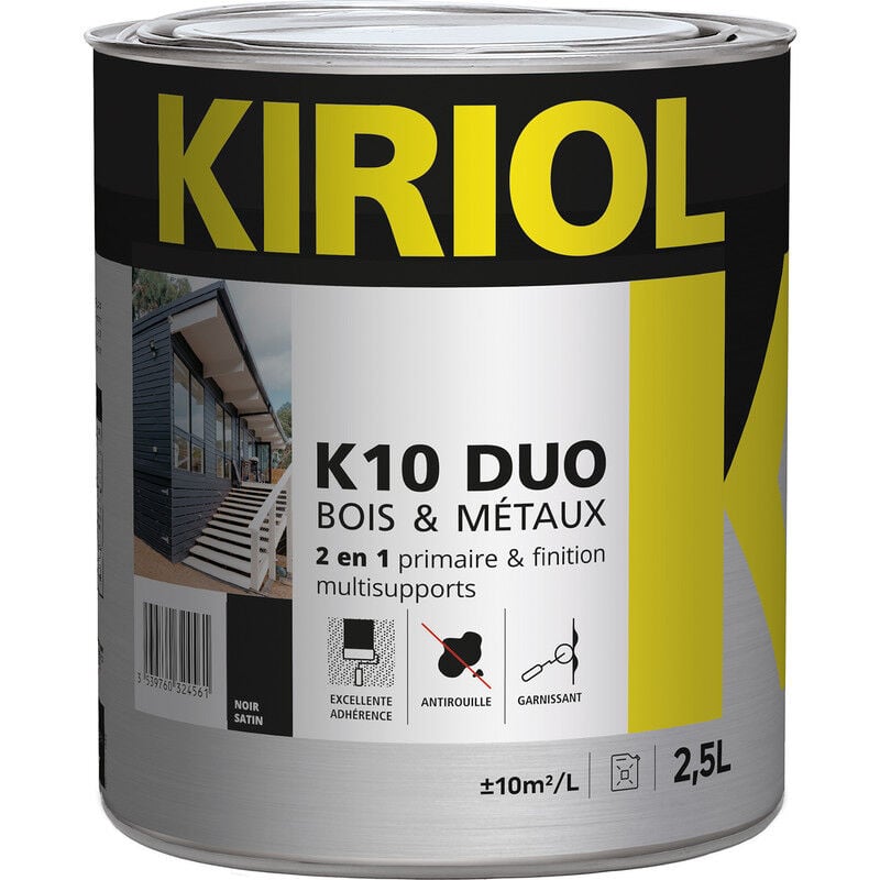 foto del prodotto kiriol vernice antiruggine k10 duo comus nero satinato 2,5l a005375