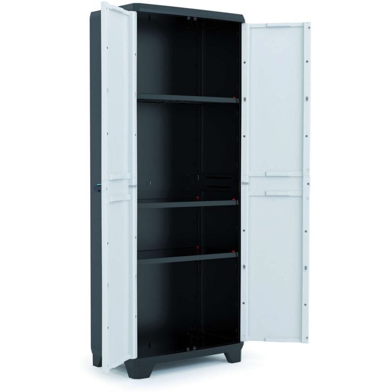 foto del prodotto kis keter armadio tuttopiani linear cm. 68x39x173 h col. grigio nero