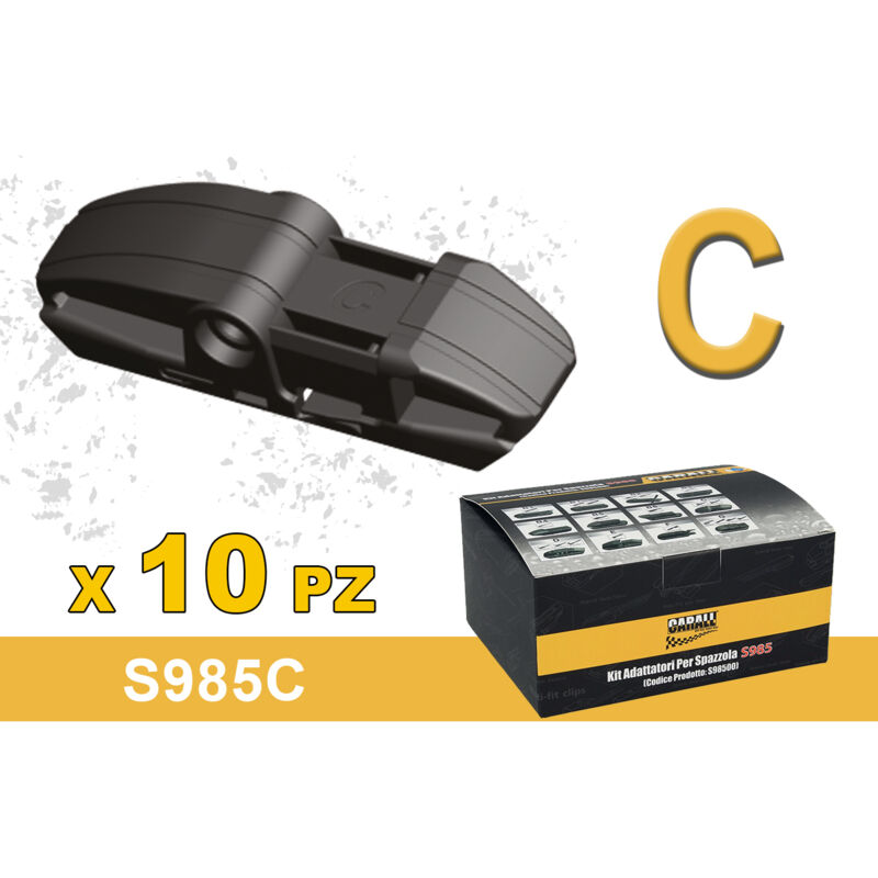 foto del prodotto kit 10 attacchi c per spazzole tergicristallo s985 flat e t191 ibrida