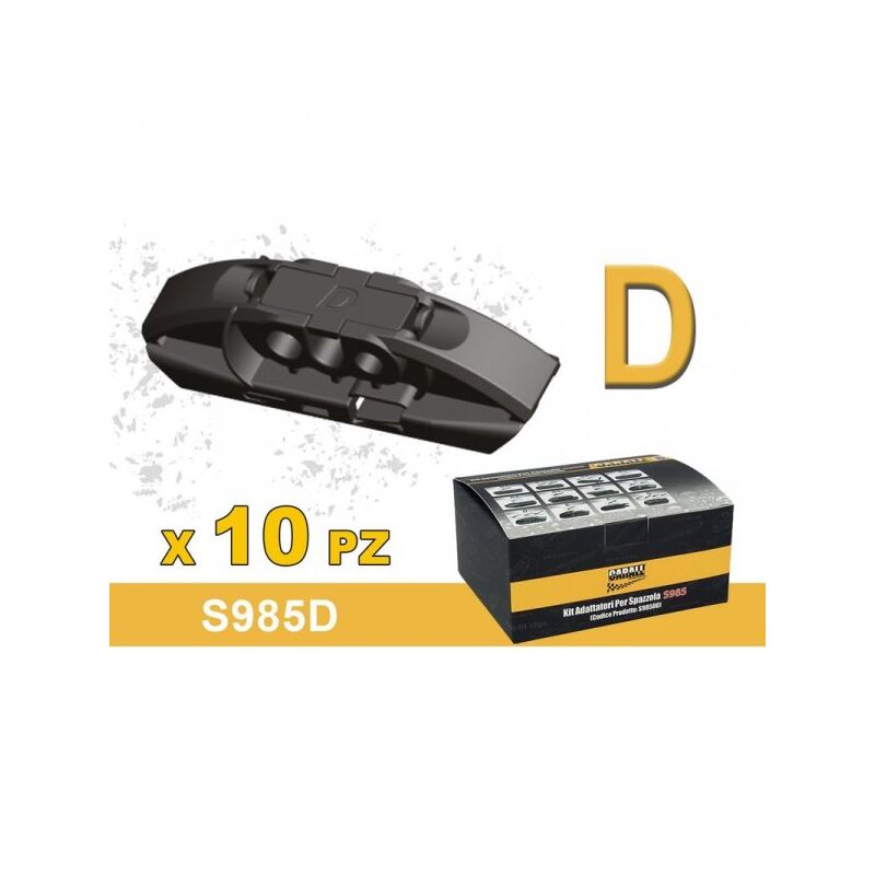 foto del prodotto kit 10 attacchi d per spazzole tergicristallo carall s985 flat e t191 ibrida