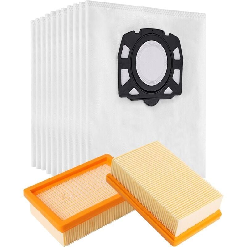 foto del prodotto kit 10 sacchetti 2 filtri per aspirapolvere karcher wd4 wd5 mv4