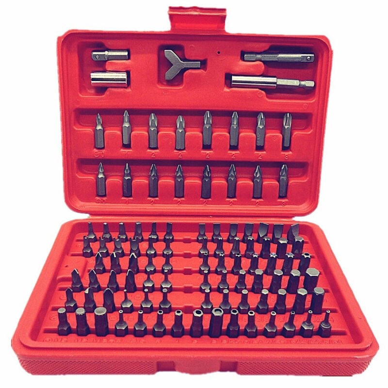 immagine 0 del prodotto kit 100 inserti per cacciavite avvitatore a batteria in valigetta trade shop traesio
