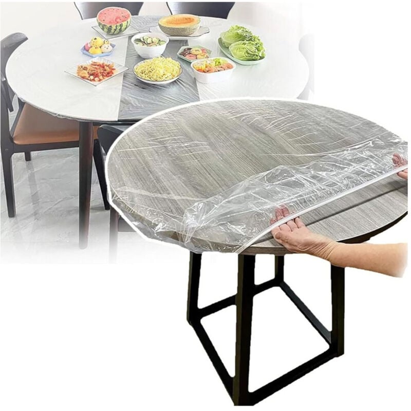 foto del prodotto kit 10pz protezione per tavola tovaglia usa e getta trasparente 1,40 x 2,00 metri - - trade shop traesio