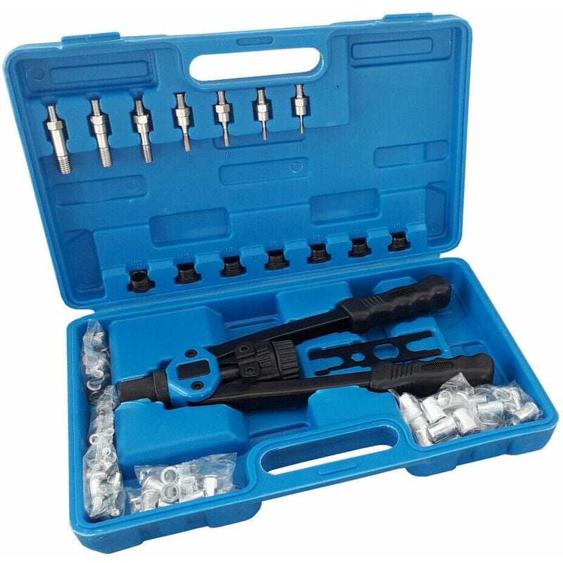 foto del prodotto kit 116 pz rivettatrice per inserti rivetti filettati m3 m4 m5 m6 m8 m10 m12