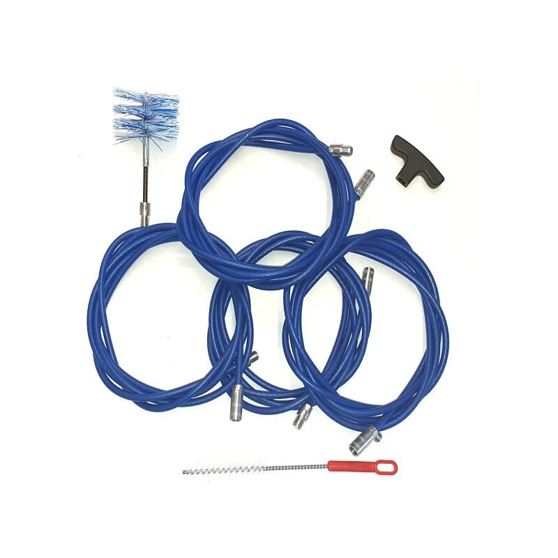 foto del prodotto kit 12 mt pulizia canna fumaria pellet dn 80 professionale scovolo snodato