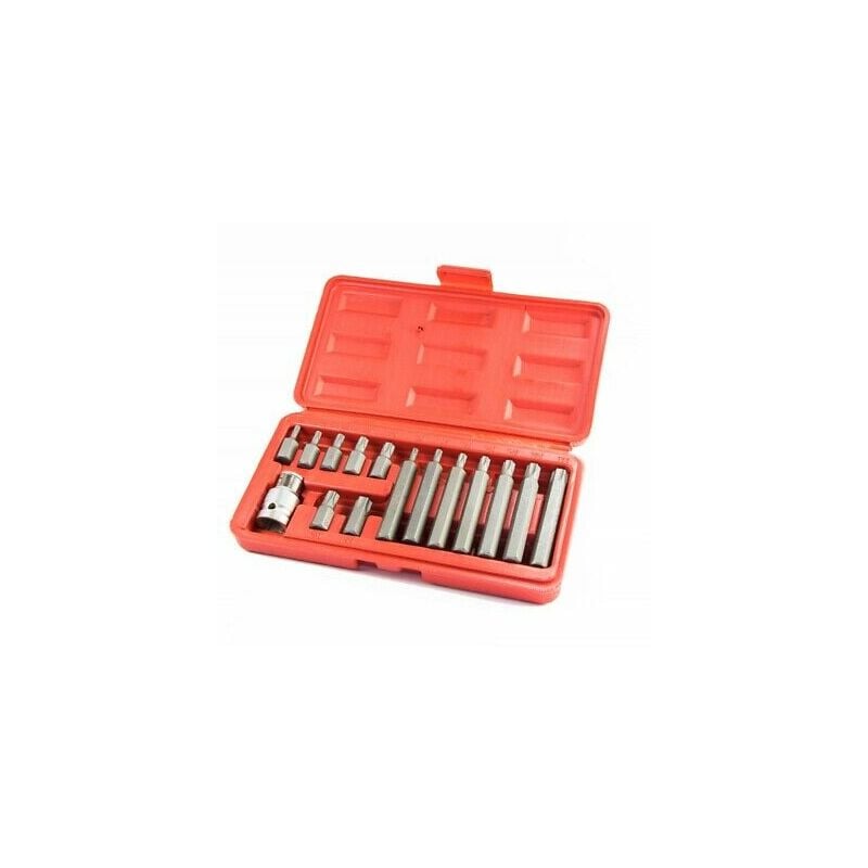 foto del prodotto kit 15 pz inserti inserto torx chiavi bussola 1 2