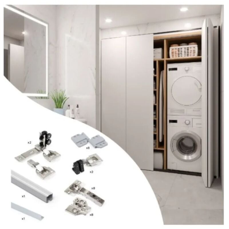 foto del prodotto kit 2 ante scorrevoli pieghevoli senza guida inferiore