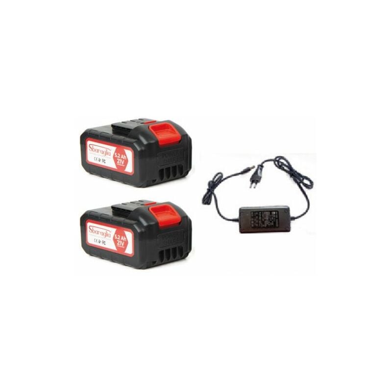 foto del prodotto kit 2 batterie 21v 5,2 ah + caricabatteria sbaraglia