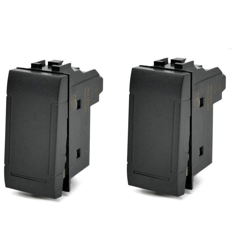 foto del prodotto kit 2 deviatore bipolare compatibile con living light international air interruttore pulsante 2p 16a 250v nero