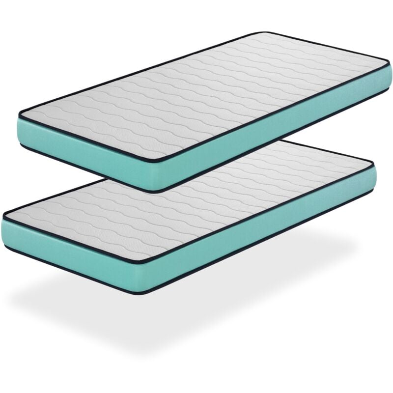 foto del prodotto kit 2 materasso confort pro 90x200, alto 14 cm, imbottitura super morbida - youth - ideale per letti estraibili