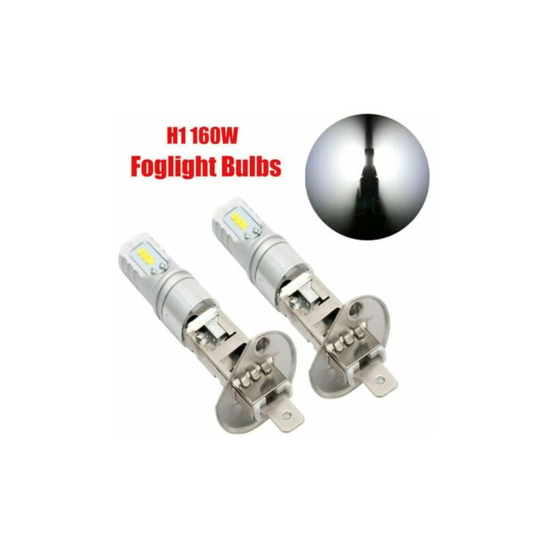 foto del prodotto kit 2x lampada antinebbia led h1 da 160w drl lampadine bianche 1600lm 6500k