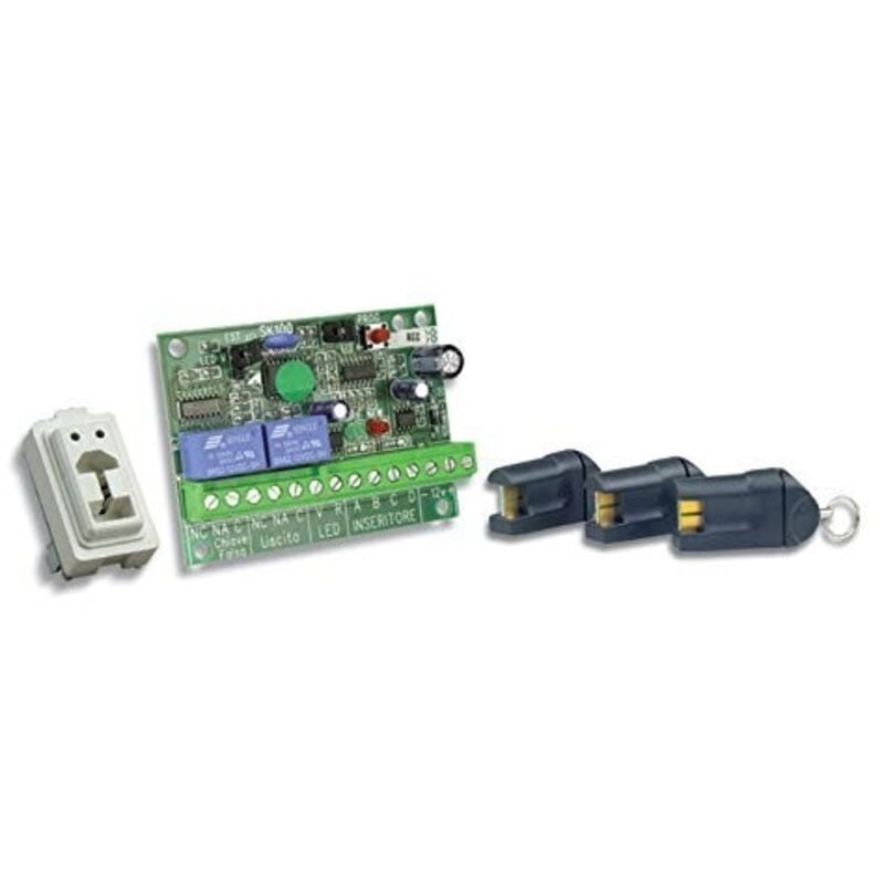 foto del prodotto kit 3 chiavi elettroniche, scheda sk100, inserito magic hiltron cod. sk103 