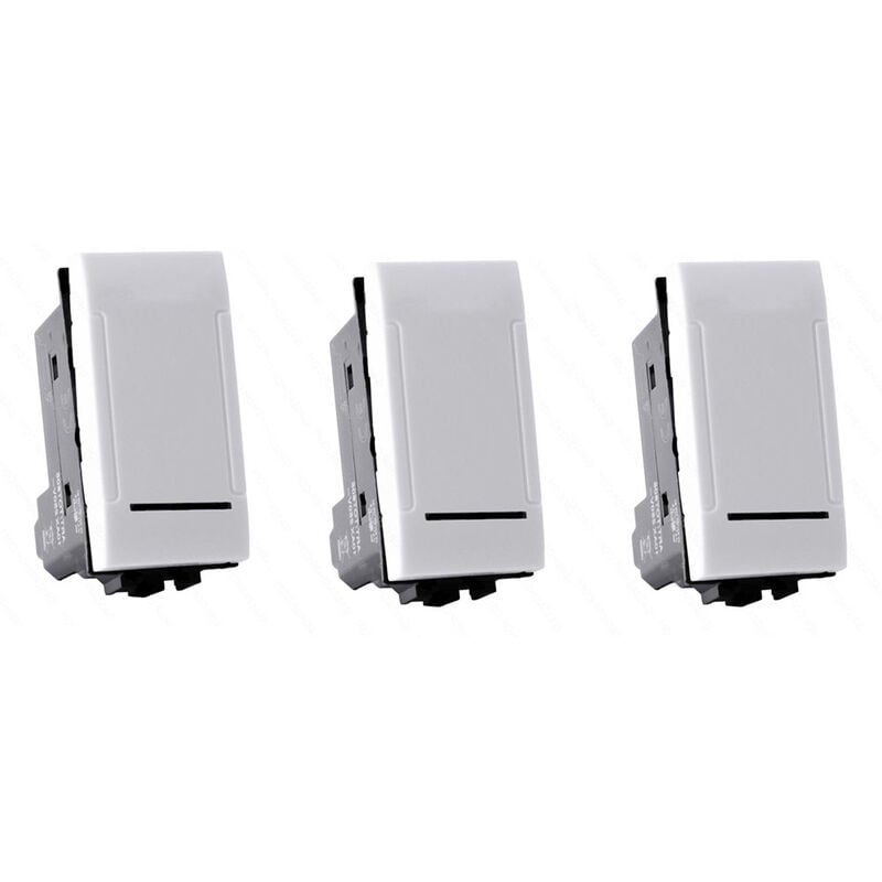 foto del prodotto kit 3 interruttore unipolare compatibile con living light international air 1p 16a 250v bianco